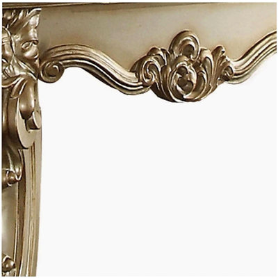 Gold Antique and Bone Edge Table with Curved Legs
