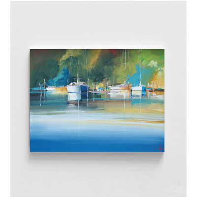 Light At Metung By Craig Trewin Penny, Sailboat Painting Print, Navy Office Wall Art, Nautical Themed Seafood Restaurant Poster
