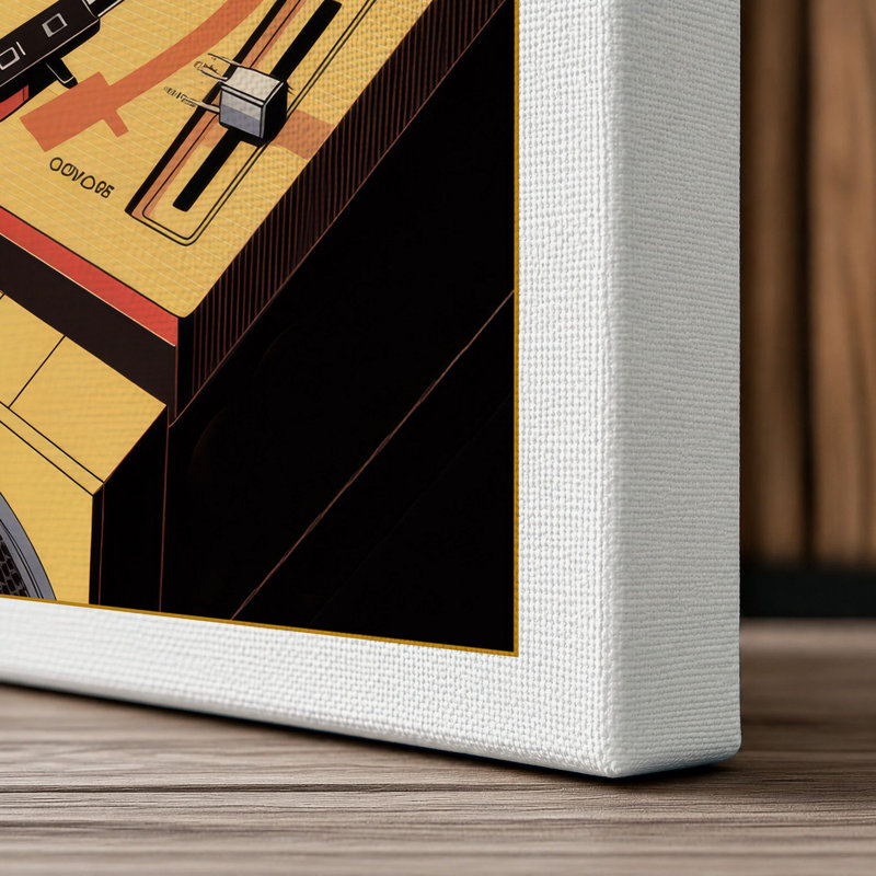 Wireless Vinyl Retro - Wrapped Canvas, 18x12 - 45.7 x 30.5 cm, White Border