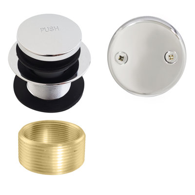 Universal Thread Bathtub Tip-Toe Drain with 2-Hole Overflow