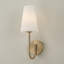 Applique murale à bras 1 lumière l 5,75 po x H 17,25 po en laiton vieilli avec verre blanc doux effilé-107148967