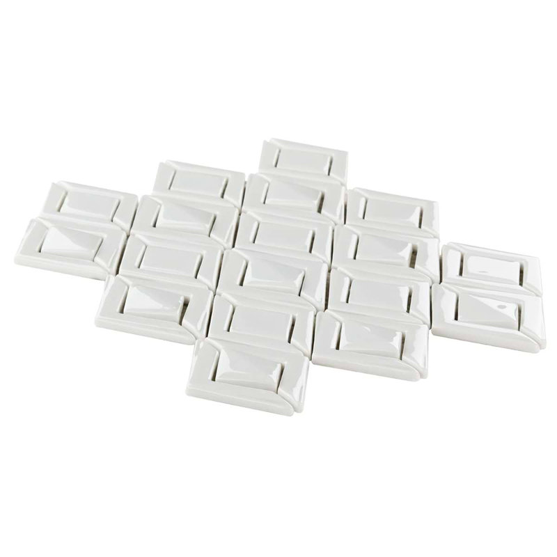 Nabi Jewel 11x15 Diamond 3D Crackled Glossy Glass Mosaic Tile
