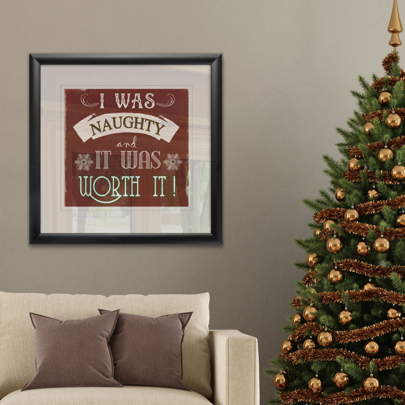 «Naughty and Worth It Type» - Art textuel, H 30,5 po x l 30,5 po x P 1,5 po