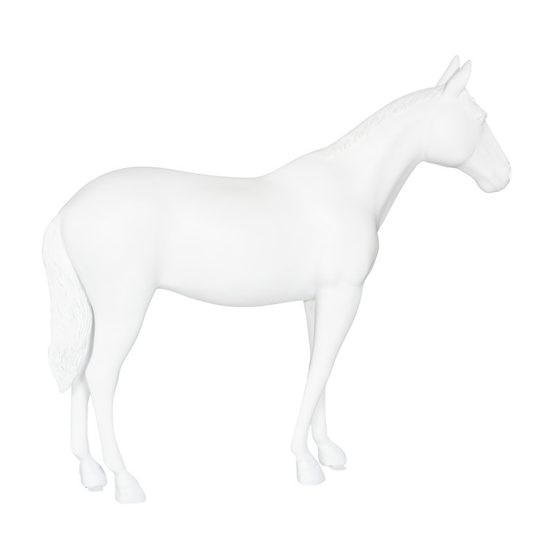 Horse Sculpture, Standing, Glossy White