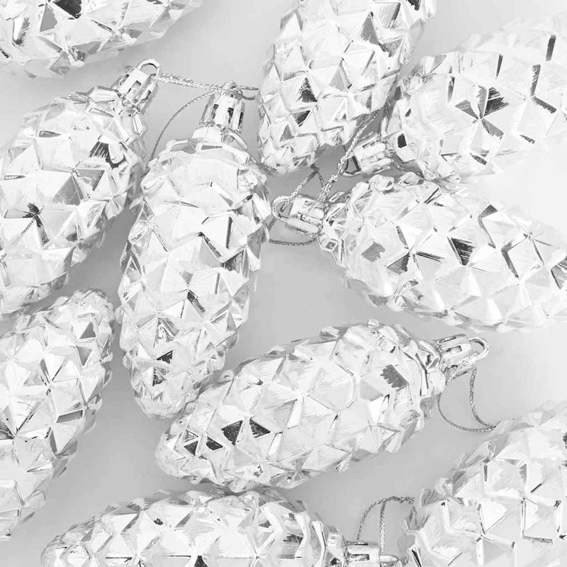 vidaXL Christmas Pine Cone Ball, Silver