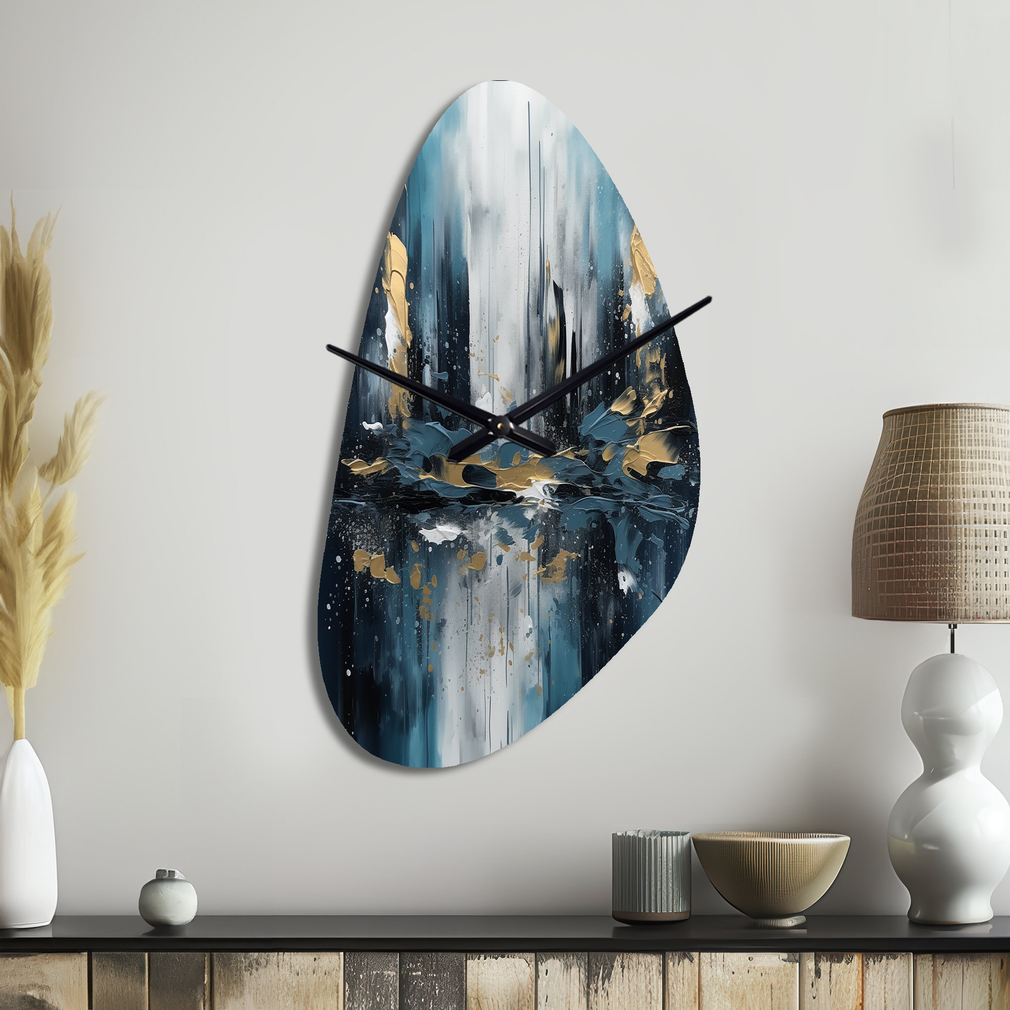 Design Art Gold And Blue Urban Elegance III Fall Shape City Art Deco