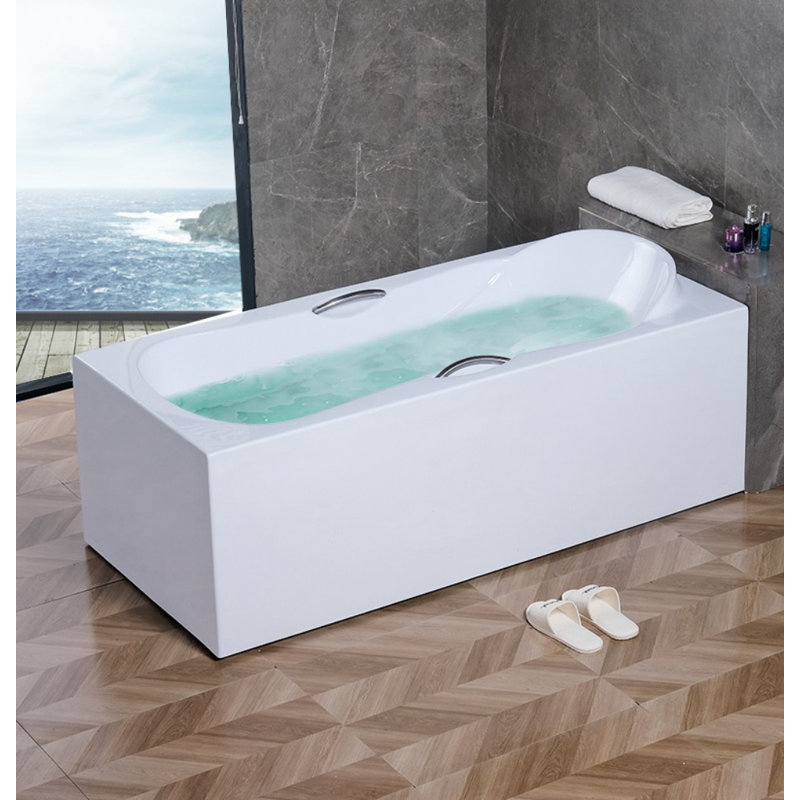 Simple White Acrylic Thickened Bathtub