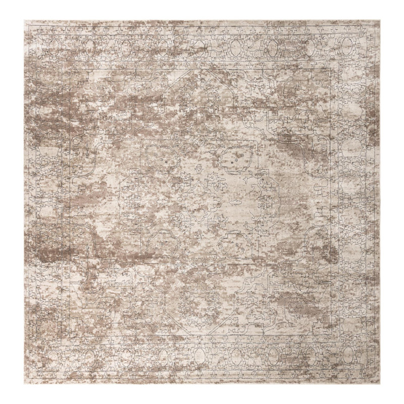 Cantey Oriental Ivory Area Rug, Square 13'1"