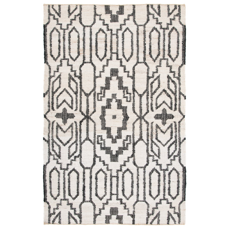 Atas Natural Fiber Flat Weave Jute Southwestern Rug, Rectangle 3' x 5'
