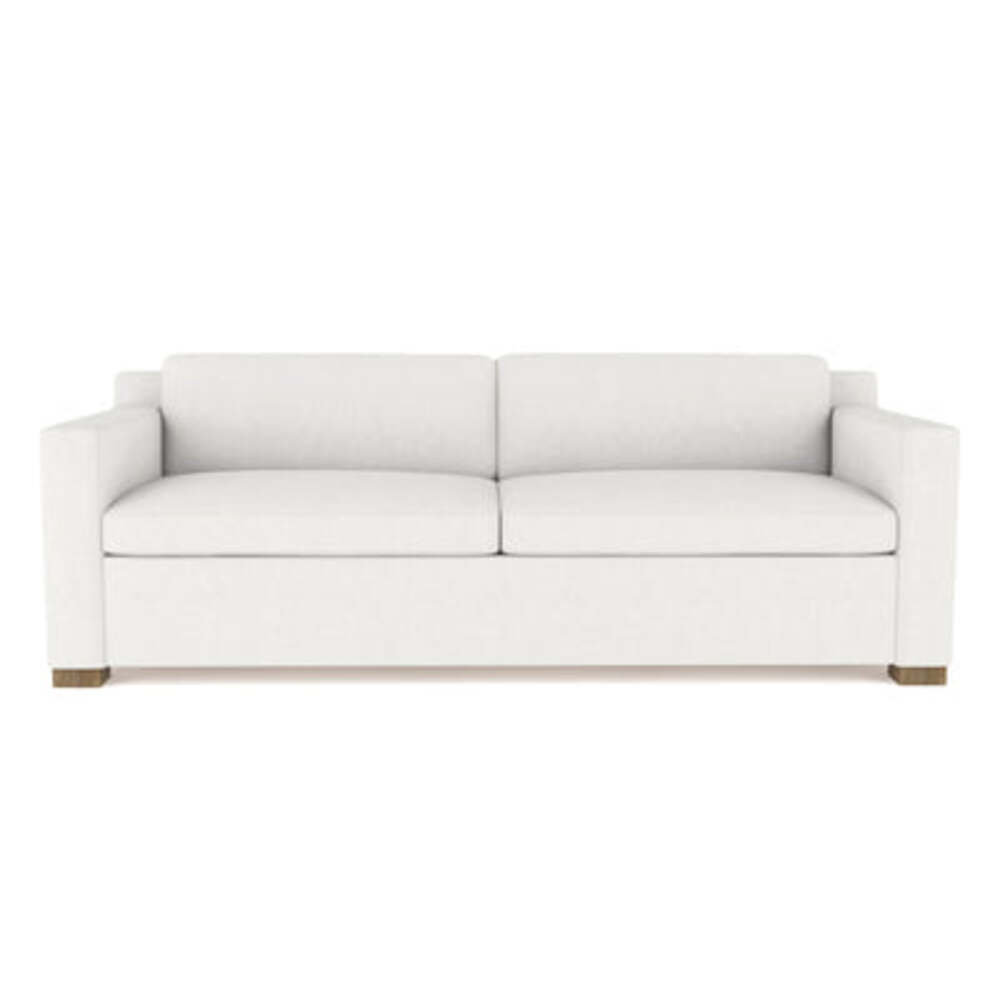 Mercer Beige Fabric Oversized Foam Sofa with Track Arms