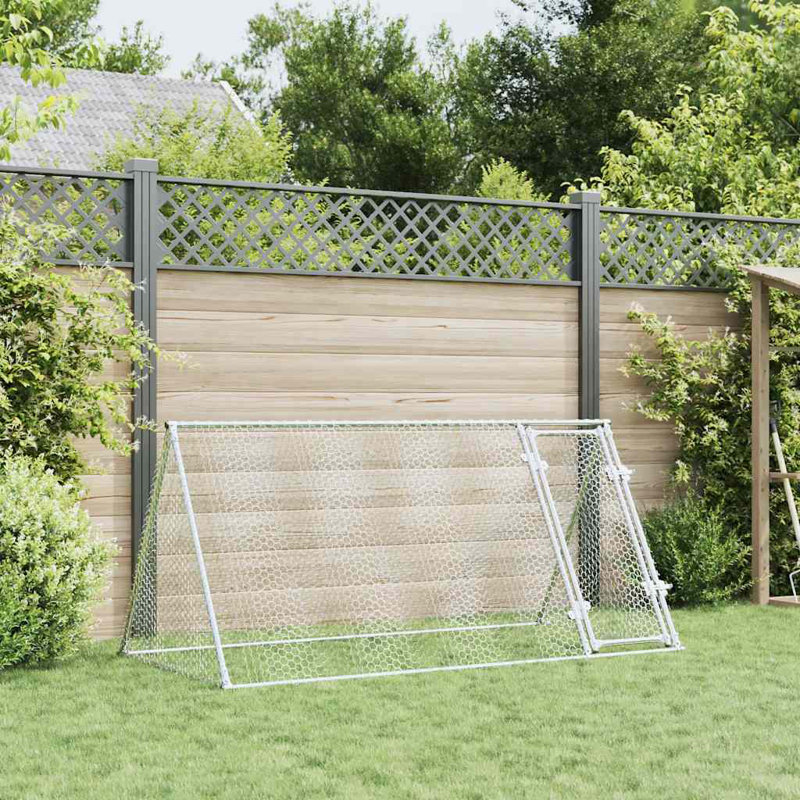 Cage à poulet en acier galvanisé 41,3 po x 35,8 po argent, H 35,8 po x l 78,7 po x P 41,3 po
