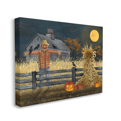 Scarecrow Farm Landscape Canvas Wall Art by Billy Jacobs