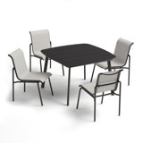 Orso & Eiland 4 - Person Square "45 Long Powder Coated Aluminum Outdoor Dining Set