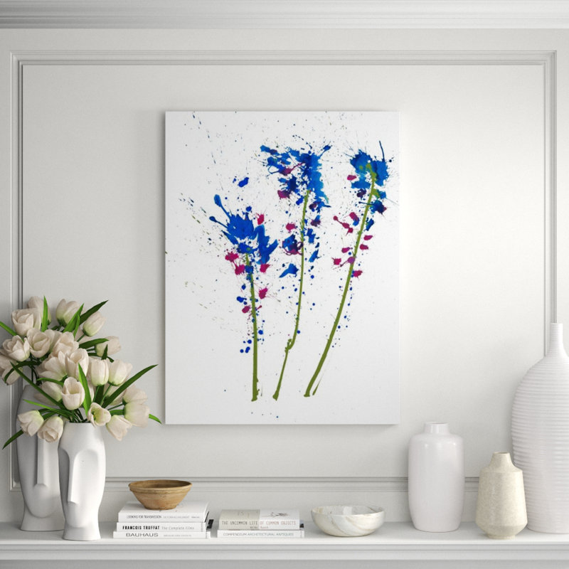 Gestural Florals VIII Painting by Paul Ngo, Plexi, 40" H x 30" W