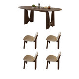 Vintage art design dining table and chair set