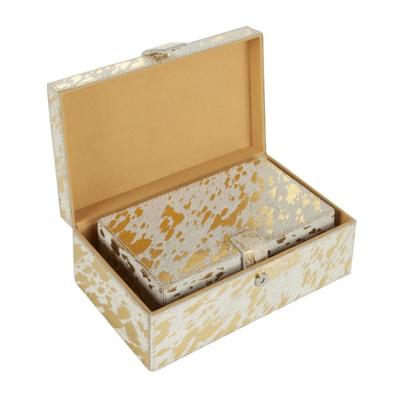 Albina 2 Piece Faux Leather Decorative Box Set