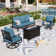 Asfand 5 - Person Patio Conversation Set with Swivel Lounge Chairs & Firepit Table