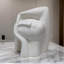 Figurine de tête de 16 pouces, finition en résine blanche de style contemporain