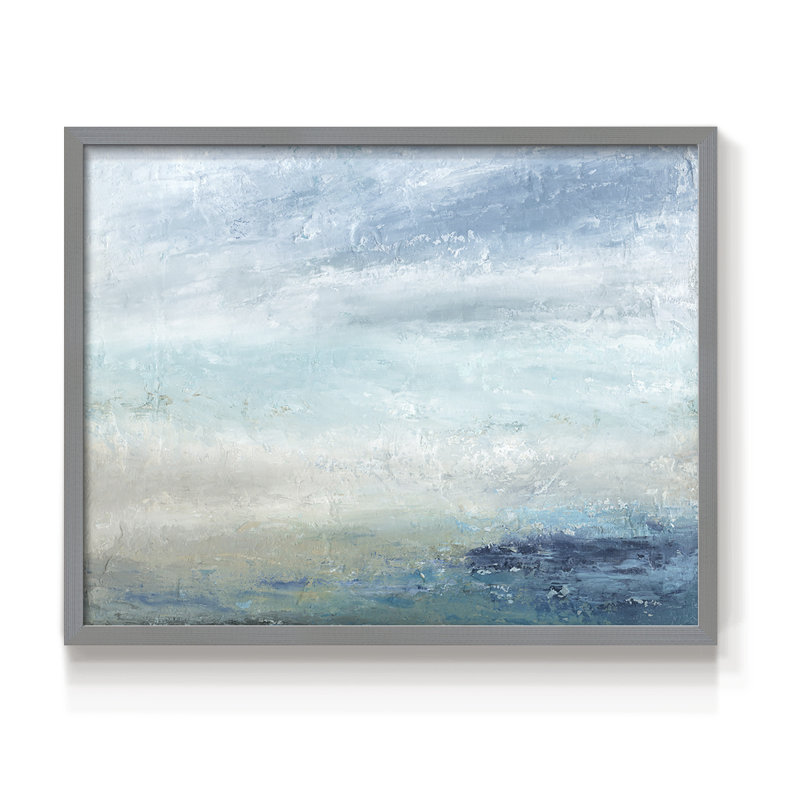 Coming Ashore -Framed Print - Restickable, 16" H x 20" W, Grey