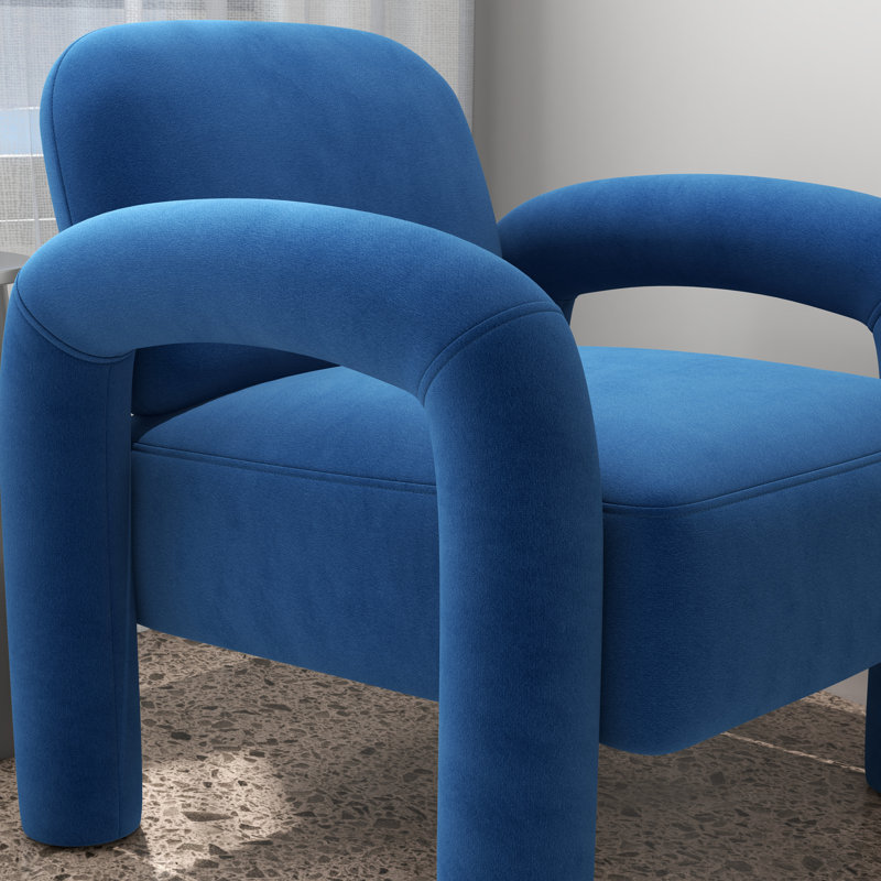 Fauteuil Iryanna, Velours bleu marine, 1
