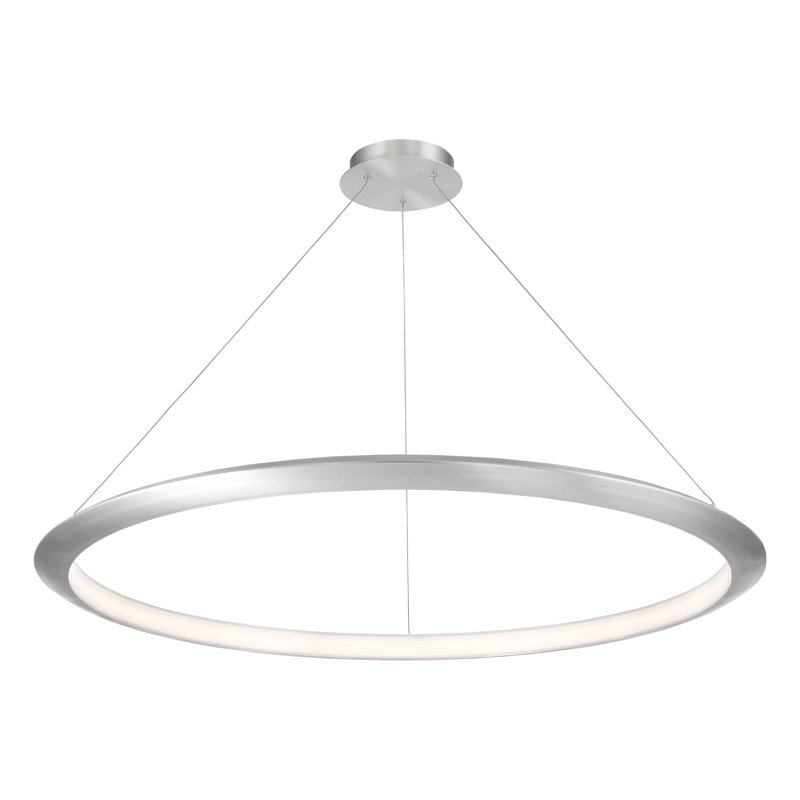 Luminaire suspendu unique en forme de roue de chariot à 1 lumière DEL The Ring, Aluminium, 3000 K