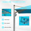 9 pi. Parasol en aluminium en porte-à-faux inclinable avec poteau central, bleu lac (base non incluse)-515849412