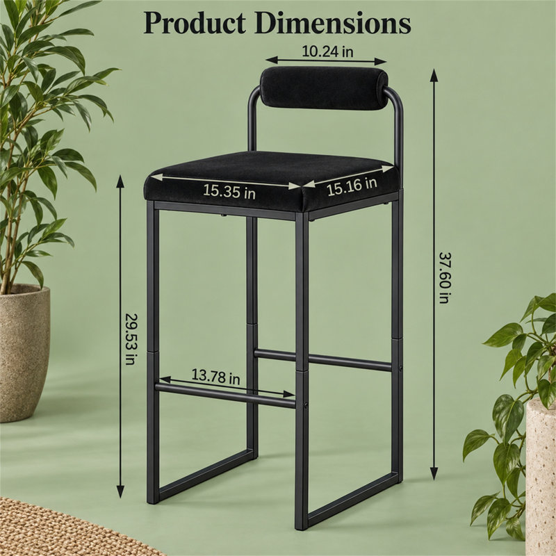 Bar Stool with Steel Frame