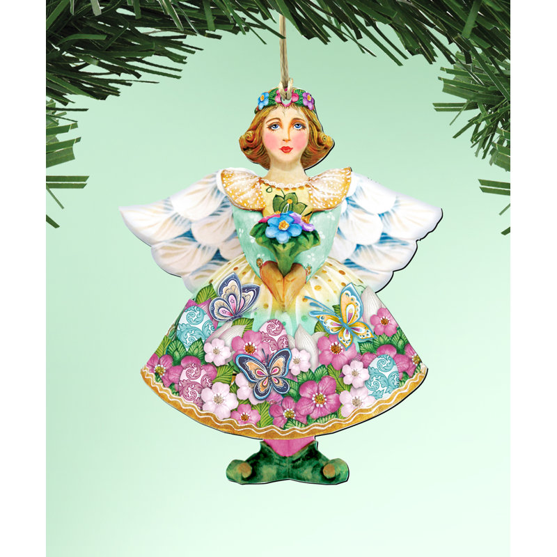 Ornement suspendu en bois Tidaholm Spring Angel