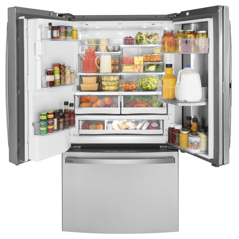 Porte française 35,75 po à profondeur de comptoir 22,1 pi³ Réfrigérateur, Acier inoxydable résistant aux empreintes digital
