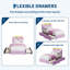 Lit plateforme simple tapissier simple avec lumières DEL, tête de lit avec rangement et 2 tiroirs, aucun sommier nécessaire, mauve