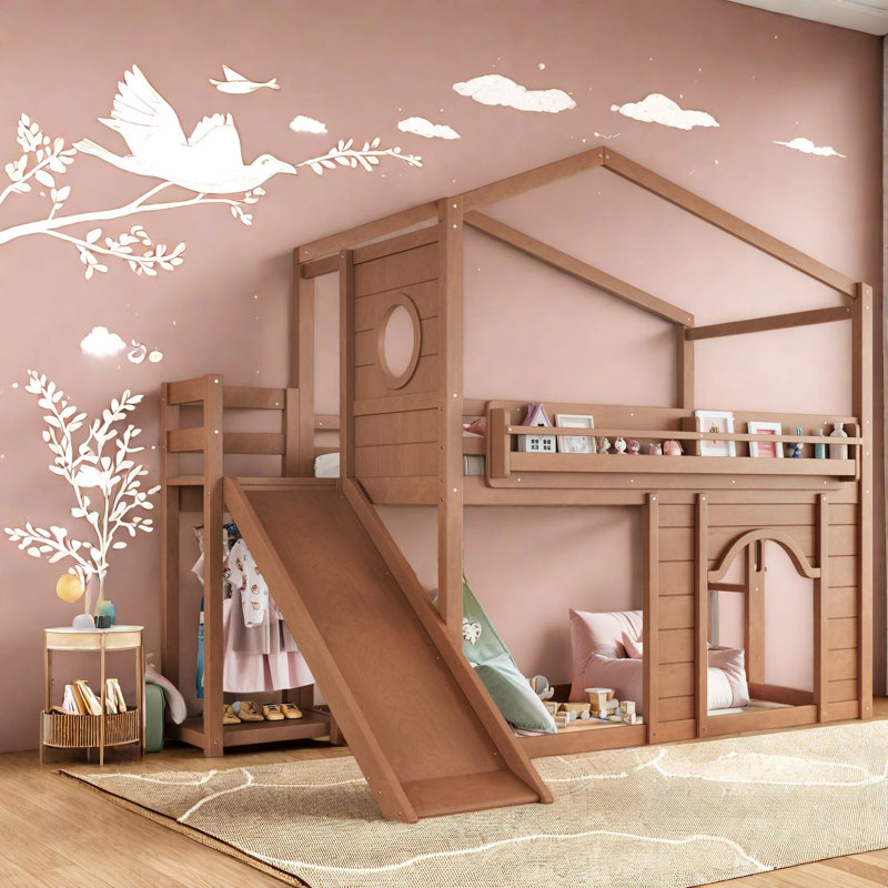 Lits multifonctionnels avec rangement, lit mezzanine simple en bois pour la maison