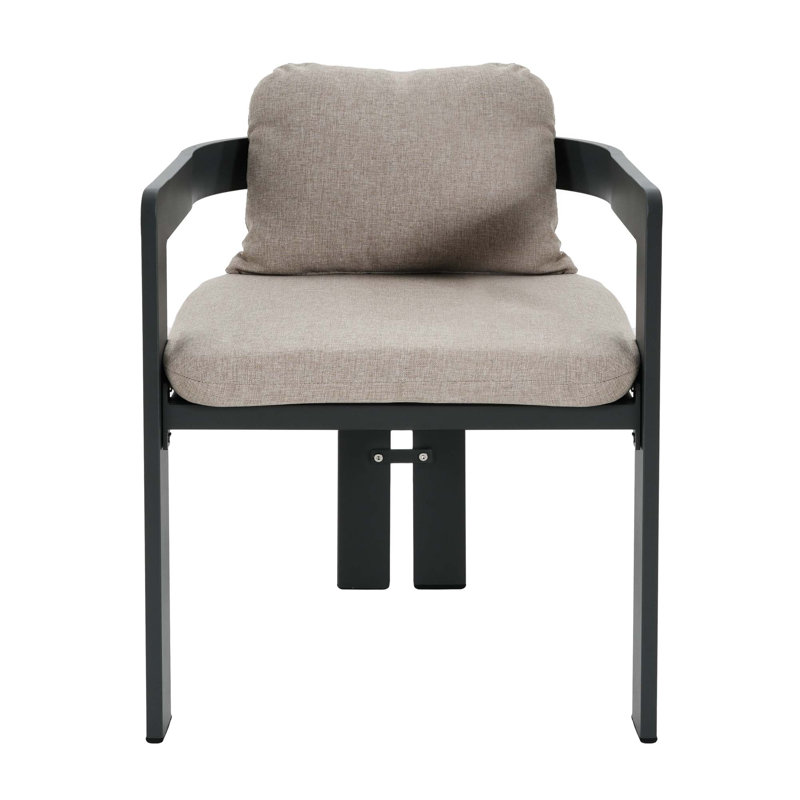 Outdoor Dining Armchair with Cushions, Beige