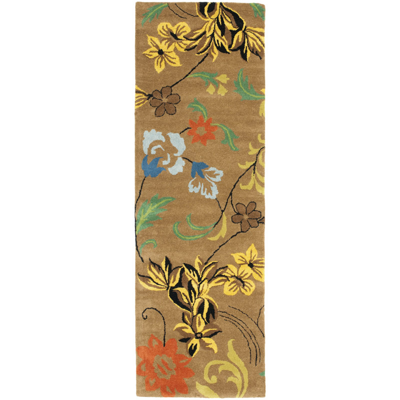 Soho Hand Tufted Wool And Viscose Floral Rug, Runner 2'6" x 12'