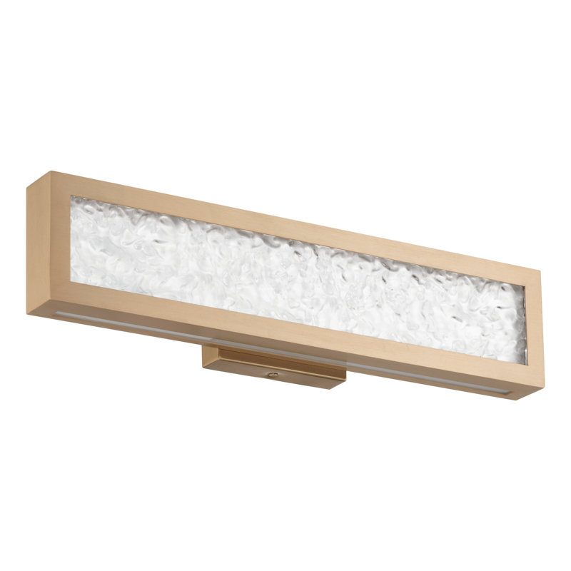 Éclairage pour salle de bain à DEL 5 ct avec verre d'eau transparent Eastville, H 4,75 po x l 18 po x P 2,5 po, Or