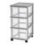  Chariot de rangement étroit en plastique à 3 tiroirs IRIS