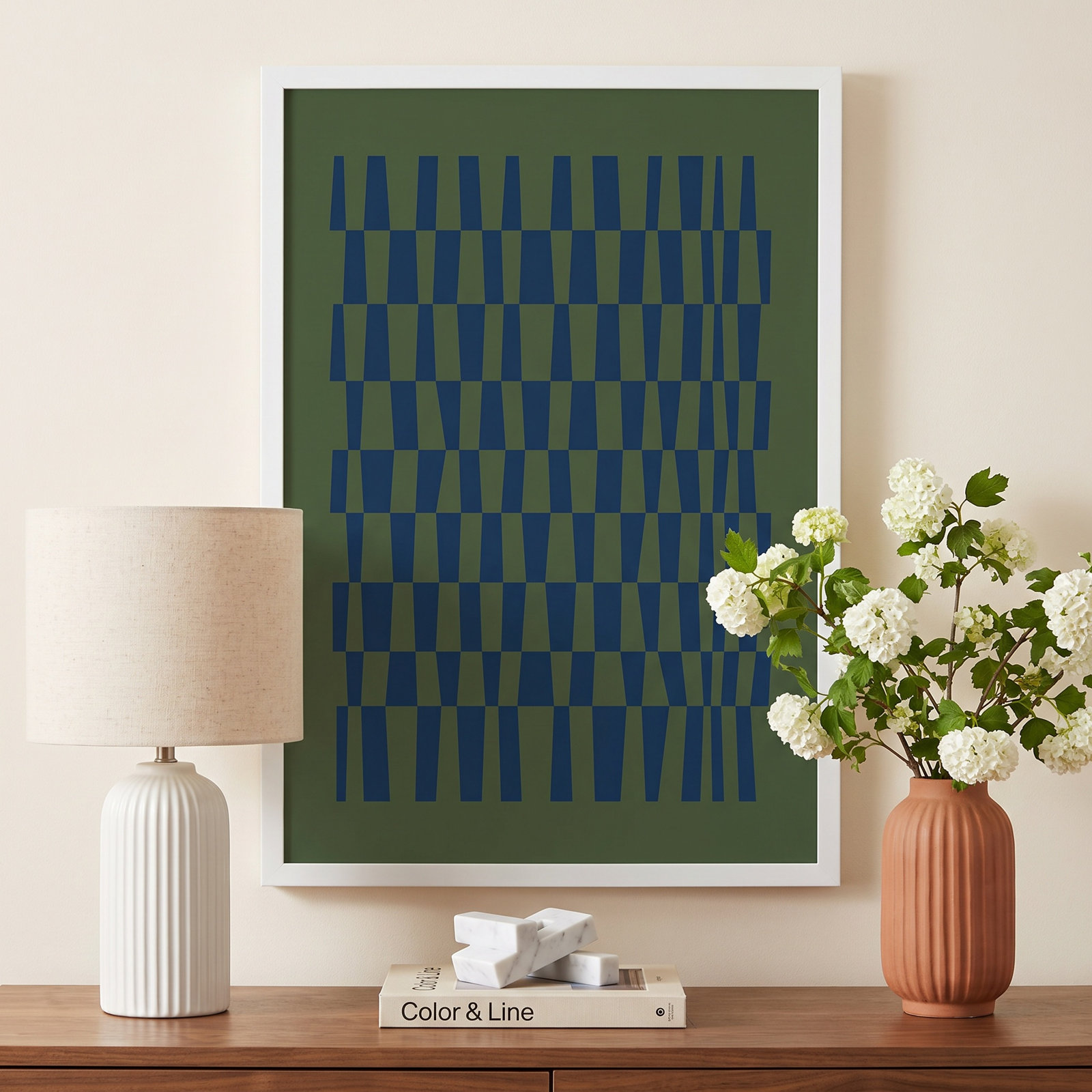Vibrant Intersections 8 Print, White Framed, 25" H x 17.5" W