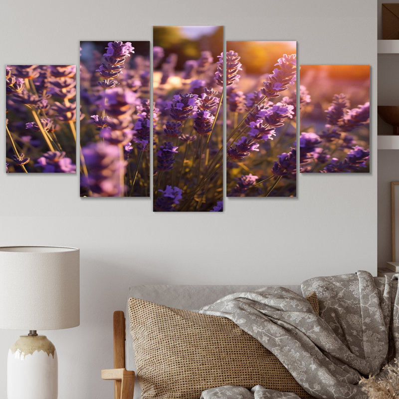 «Calming Lavender Landscape I» sur toile, reproduction de 5 pièces