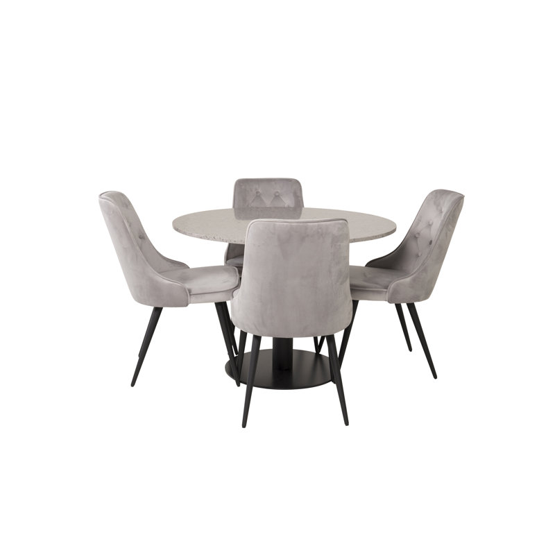 Withernsea 4 - Person Dining Set, Light grey