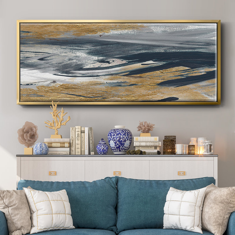 Tumultuous Navy- Framed Canvas