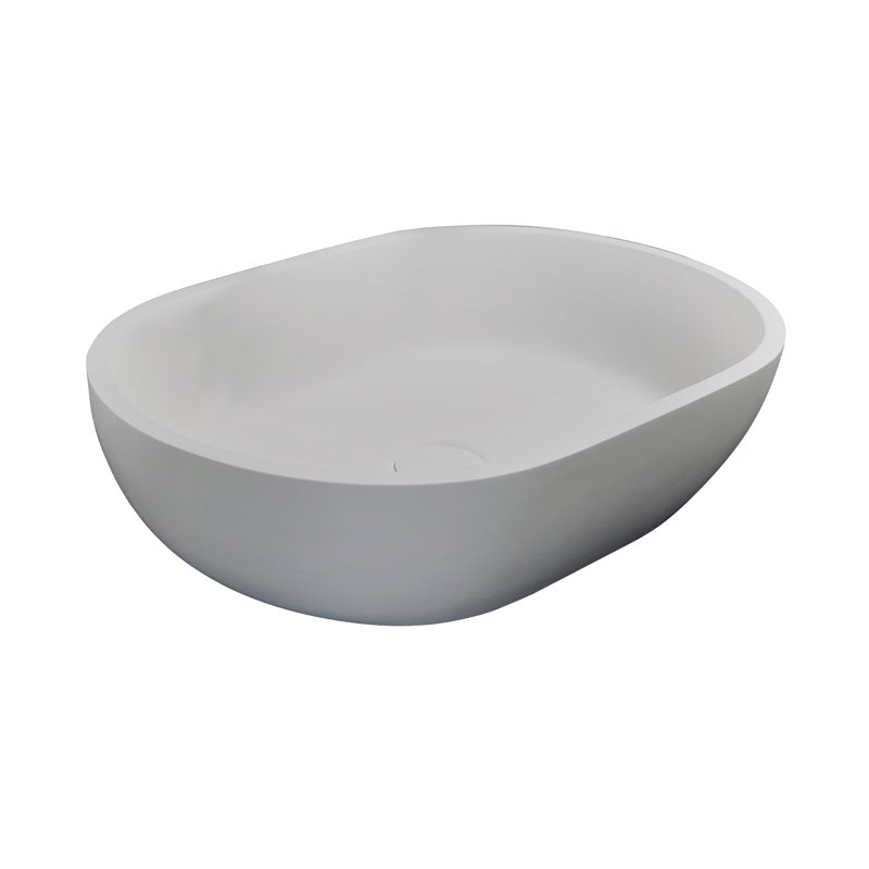 Barclay Divina 15'' Resin Oval Bathroom Sink, White Matte