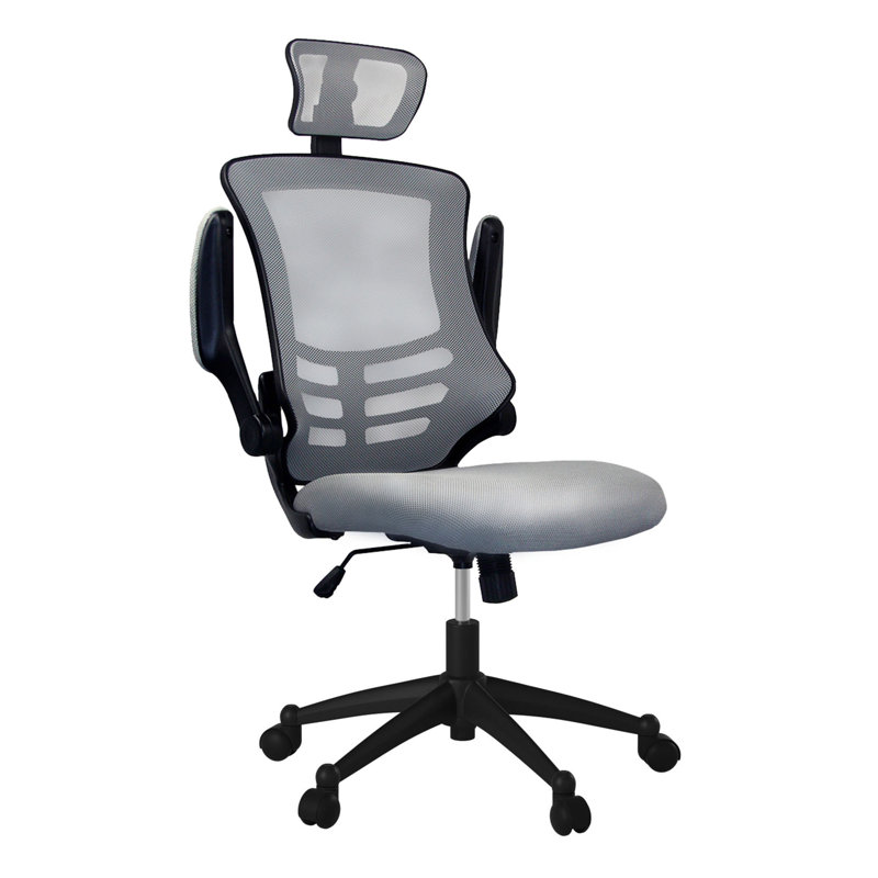 Fauteuil de direction moderne haut dossier en filet avec appui-tête et accoudoirs rabattables