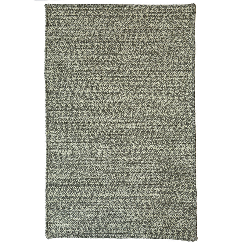 Tapis d'extérieur uni tressé Nautical Tweed, Gris, Rectangle 1 pi 8 po x 2 pi 6 po