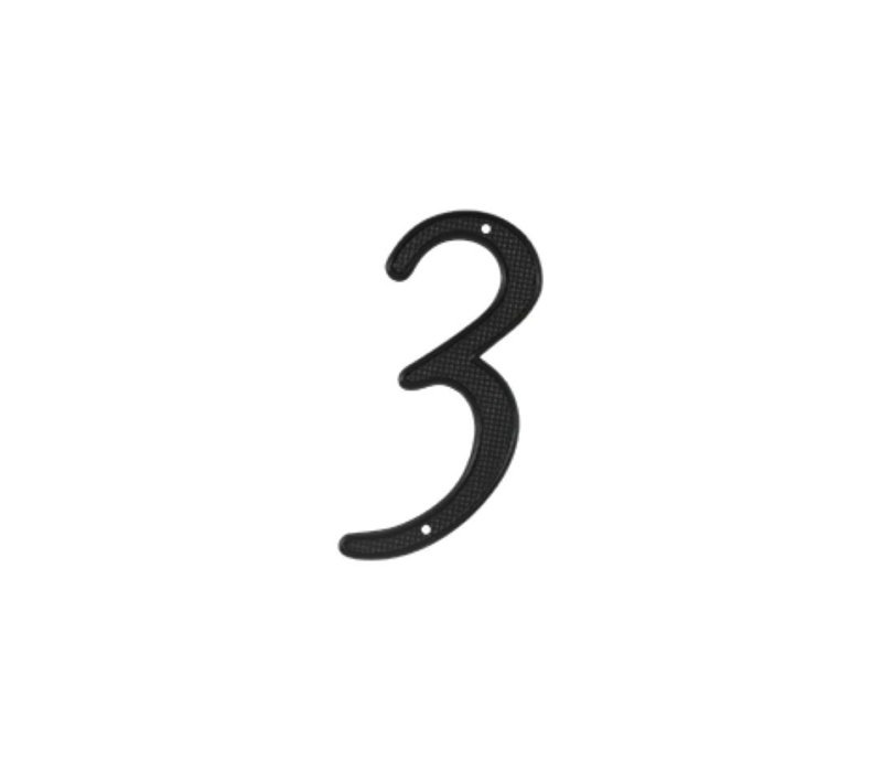 Deltana RNZ4-3 4" Numbers Zinc Die-Cast, Black