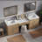 91'' Double Bathroom Vanity with Quartz Top-1617707376