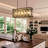 Rustic Metal Oval - Ring 5 - Light Kitchen Island Linear Chandelier-114394649
