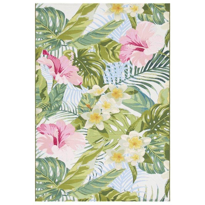 Ithaca 500 Performance Floral Indoor/Outdoor Area Rug, Rectangle 4' x 6'
