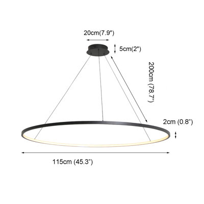 Eliades Large LED Simple Circle Round Pendant Light Remote Dimming