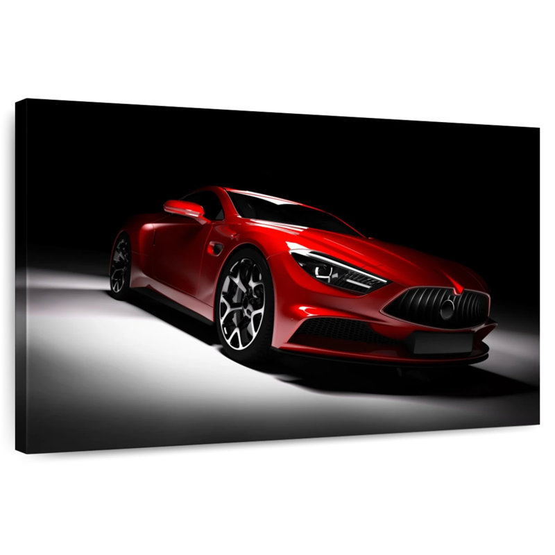 Voiture rouge moderne Mehar, H 34 po x l 51 po
