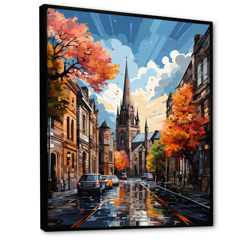 «Limose City Dublin Popart I», reproduction sur toile, H 40 po x l 30 po x P 1,5 po, Cadre flottant noir