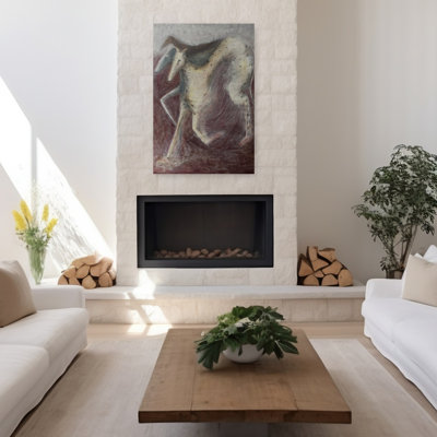 The Hunt Abstract Elegant Ethereal Dog Horse Wall Art Print by Christina Misuro - Wrapped Canvas Print